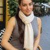 Bulbul Pure Pashmina Unisex Muffler in Off White
