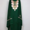 Aari Embroidery Premium Green 3pc Suit in Cashmilon Wool