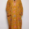 Loose Mustard Pheran Tawaqul in Raffal Wool with All-over Hand Aari Work