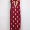 Wine Sakeen Booti Hand Aari Embroidery  2pc Suit