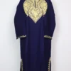 Aari Work Dark Blue Rekhta Pheran in Cashmilon Wool