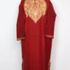 Aari Work Maroon Pheran Rekhta with in Cashmilon Wool