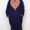 Nazneen Dark Blue Pheran in Cashmilon Wool with Aari Work