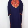 Cashmilon Wool Dark Blue Pheran with Aari Embroidery Anha
