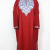 Pheran in Maroon Cashmilon Wool Reeba with Aari Work