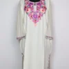 Cashmilon White Woolen Pheran Jashn-e-Rekhta with Aari Work