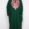 Woolen Pheran Jashn-e-Rekhta in Dark Green with Aari Work in Cashmilon