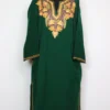 Cashmilon Dark Green Woolen Pheran with Aari Embroidery Jashn-e-Rekhta