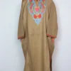 Pheran in Light Brown Cashmilon Wool with Aari Embroidery Rekhta-e-Rooh