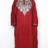 Rekhta-e-Rooh Maroon Pheran in Cashmilon Wool with Aari Work