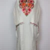 White Pheran with Aari Embroidery in Cashmilon Wool Rekhta-e-Rooh