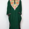 Rekhta-e-Rooh Dark Green Pheran with Aari Work in Cashmilon Wool