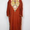 Aari Embroidery Rustic Orange Pheran in Cashmilon Wool Rekhta-e-Rooh