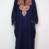 Woolen Pheran Dark Blue Rekhta-e-Rooh in Cashmilon with Aari Embroidery