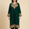 Kashmiri Dark Green Velvet Pheran Designer Rida in Botte Tilla Work