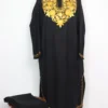 Black Cashmilon Wool Afsana 2pc Pheran Set with Aari Embroidery