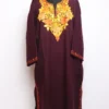Wine Cashmilon Pheran with Jashn-e-Rekhta Aari Embroidery