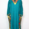 Rang-e-Rekhta Blue Cashmilon Wool Pheran with Aari Embroidery