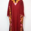 Maroon Rang-e-Rekhta Cashmilon Wool Pheran with Aari Embroidery