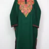 Cashmilon Jashn-e-Rekhta Woolen Dark Green Pheran with Aari Embroidery