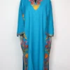 Cashmilon Rang-e-Rekhta Blue Woolen Pheran with Aari Embroidery