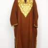 Cashmilon Wool Jashn-e-Rekhta Brown Pheran with Aari Embroidery