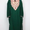 Cashmilon Wool Pheran in Dark Geen with Aari Embroidery Jashn-e-Rekhta