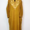 Cashmilon Wool Bush Brown Dastan-e-Rekhta Pheran with Aari Embroidery