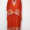Rust Cashmilon Wool Pheran with Rang-e-Rekhta Aari Embroidery
