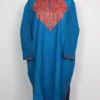 Naaz Kashmiri Blue Raffal Wool Pheran with Hand Aari Embroidery