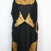 Zari Aari Work Loose Black Pheran in Raffal Wool Chahat