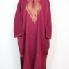 Mahir Loose Raffal Wool Magenta Pheran with Hand Sozni Work