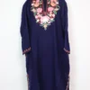 Gulbahar Dark Blue Cashmilon Wool Pheran with Aari Embroidery