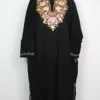 Cashmilon Black Jahan Woolen Pheran with Aari Embroidery