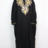 Rihanah Black Loose Cashmilon Wool Pheran with Aari Embroidery