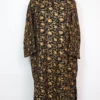 Cashmilon Wool Dark black Pheran with Front Back All-Over Aari Work