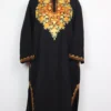 Rafeeq Black Cashmilon Wool Pheran with Aari Embroidery