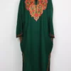 Cashmilon Wool Dark Green Pheran with Aari Embroidery Meeras