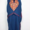 Blue Cashmilon Wool Pheran Sanobar with Noor Aari Embroidery