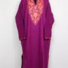 Violet Cashmilon Wool Pheran Zunairah with Aari Embroidery