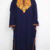 Dark Blue Cashmilon Wool Sidra Pheran with Aari Embroidery