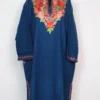 Blue Cashmilon Wool Pheran with Aari Embroidery Rihana