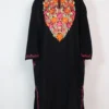 Black Cashmilon Wool Pheran with Aari Work Zaira