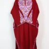 Cashmilon Wool Maroon Pheran with Aari Sleeve Point Work Airah