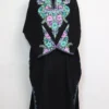 Saiba Cashmilon Black Wool Pheran with Aari Sleeve Point Embroidery