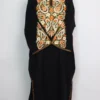 Qurat Black Cashmilon Wool Pheran with Aari Sleeve Point Embroidery