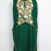 Dark green Cashmilon Wool Pheran with Aari Sleeve Point Work Janat