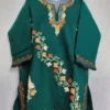 Cashmilon Wool Girls Green Pheran with Aari Work (5-6years)