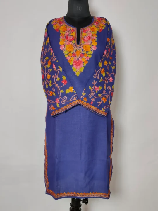 Aari Sleeve Work Long Kurti Haika in Cotton