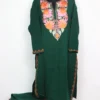 Fariha Dark Green Cashmilon Wool Long Kurti Set with Aari Embroidery